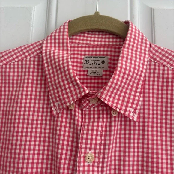 Men’s J. Crew Short Sleeve Gingham Shirt, Size Medium - Picture 4 of 12